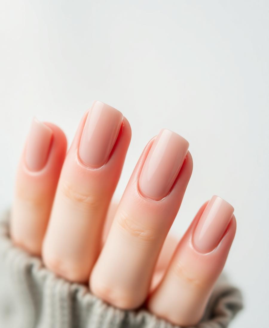 Detalhe de manicure russa com cutículas impecáveis